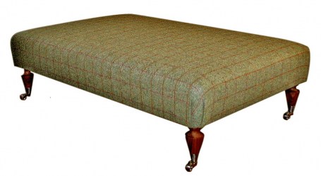 Large Harris Tweed footstool